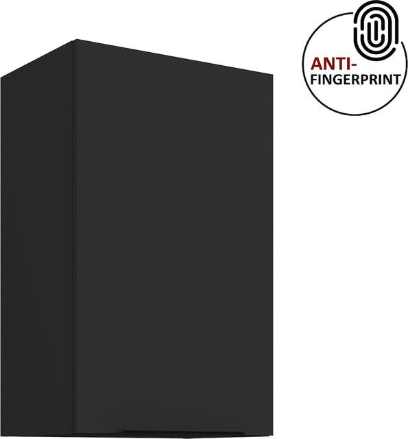 Küchen Hängeschrank ARIA Schwarz matt mit Einlegeböden Breite: 45 cm - Bild 1