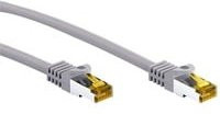 goobay RJ-45 Patchkabel Cat 6.a S/FTP PiMF Ethernet LAN in Grau mit Cat.7 Rohkabel, 1,0 m - Bild 1