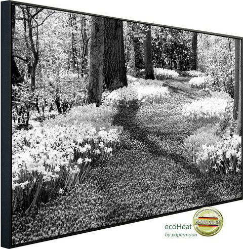 papermoon EcoHeat Infrarotheizung Wald Schwarz Weiss mit App-Steuerung und Überhitzungsschutz - Bild 1