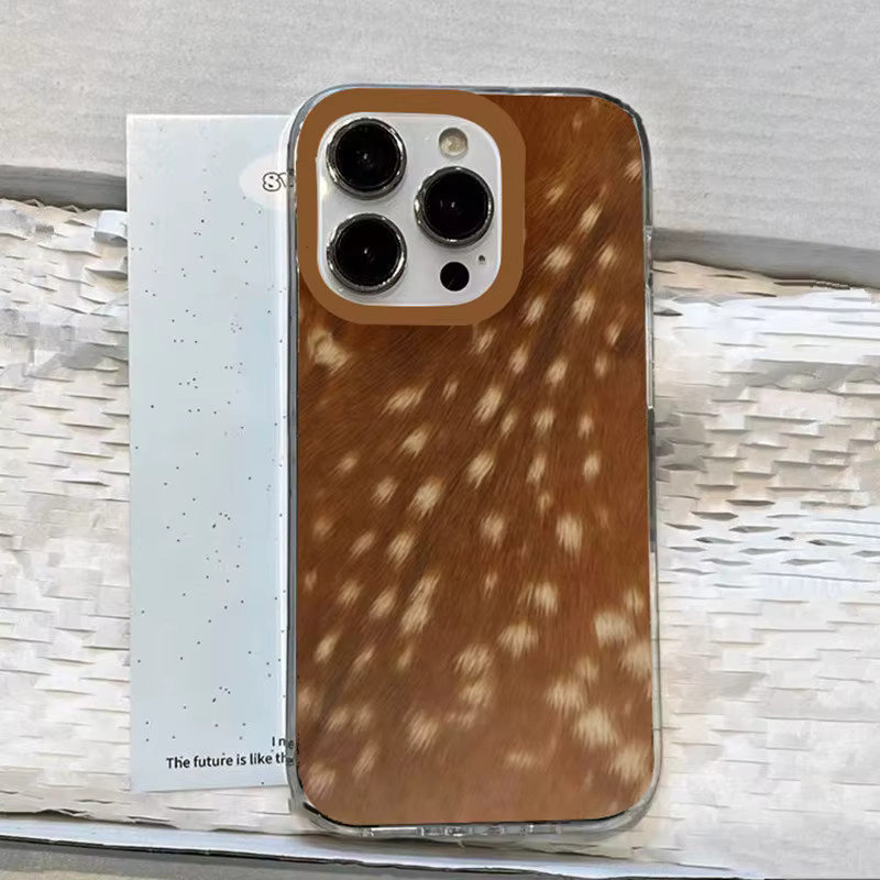 Apple Handyhülle mit Hirschmuster in Braun für iPhone 11 bis iPhone 17 Pro Max und SE 2022 Kreatives Design Cover - Bild 4