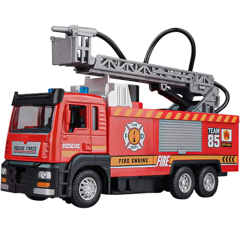 CONUSEA Feuerwehrauto Spielzeug aus Metall mit Wasser-Spray-Funktion, Licht und Sound in Rot - Bild 7