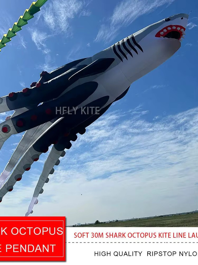 HFLY Showdrachen, Hai, Oktopus, Drachenlinie, Mehrfarbig - Bild 2