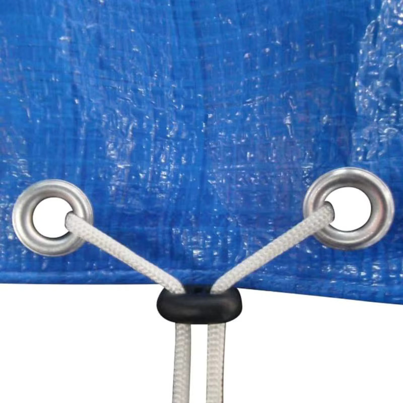 Runde PE-Poolabdeckung für Aufstellpools, Durchmesser: 460 cm, Dunkelblau, Wasserdichte Abdeckplane aus Polyethylen mit Abflusslöchern und Verschlussseil - Bild 4