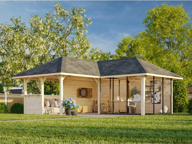 Palmako Pavillon Bianca Set 210 Slide, Lackiert Weiß, B/T: 588 x 588 cm - Bild 1