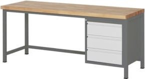 STIER Premium Werkbank höhenverstellbar mit 3 Schubladen, B/T/H: 200 x 70 x 84-104 cm - Bild 1