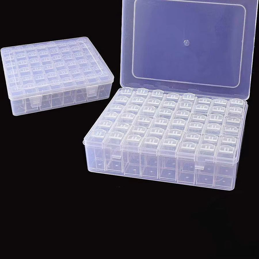Transparente Aufbewahrungsbox aus Kunststoff für Diamant-Malerei und Bastelzubehör, B/T/H: 22,5 x 6,0 x 22,5 cm - Bild 2
