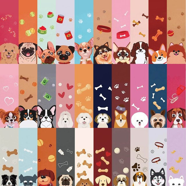 30 Stück Cartoon-Hunde-Lesezeichen aus Papier in Multicolour für Bücher und Karten - Bild 1