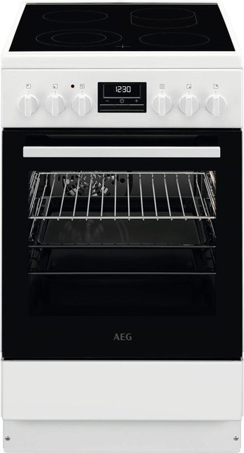 AEG Elektroherd CCB544BGBW in Weiss mit Glaskeramikfeld, 4 Kochzonen, 57 l Backofenvolumen und Heißluftgrill, Breite: 50 cm - Bild 1