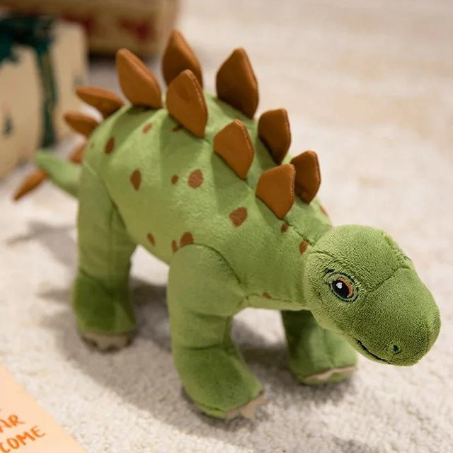 Yiran toy Jurassic Dinosaurier Plüschtiere, Triceratops Stegosaurus Tyrannosaurus Rex, Grün - Bild 1