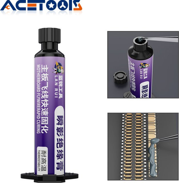 Lanrui Instant Shadow Isolierpaste für Motherboard Fly Line, 10 ml, UV-härtendes Reparaturwerkzeug mit starker Haftung und Hochtemperaturbeständigkeit - Bild 1