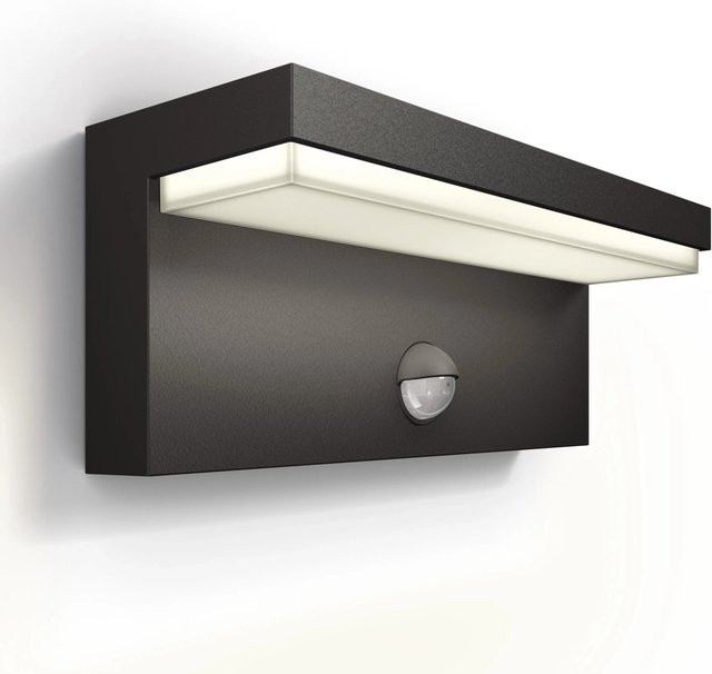 Philips Bustan LED-Außenwandleuchte mit Bewegungssensor in Anthrazit, 3,8 W, 4.000 K Kaltweiß - Bild 1