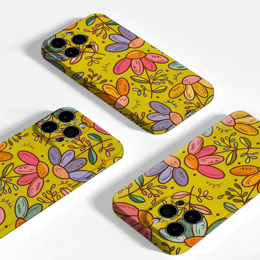 Sunny Florals Handyhülle für iPhone 17 16 15 14 13 12 11 Pro Max Plus mit doppelschichtiger Rückseite in Multicolour - Bild 2