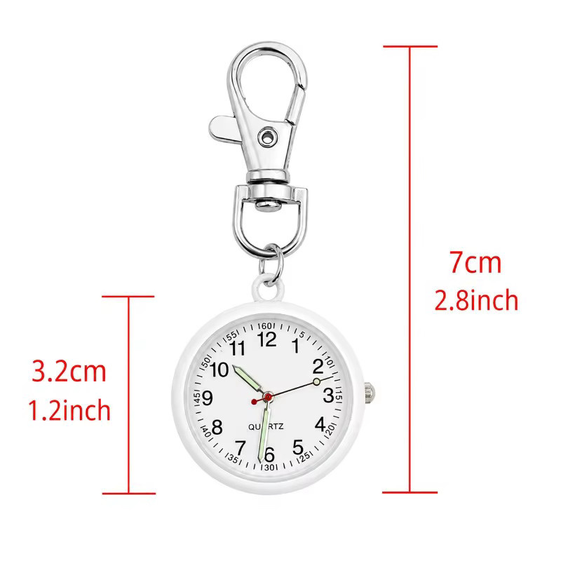 JBAILI Schlüsselanhängeruhr, Quarz, Edelstahl, Silber, Unisex - Bild 3