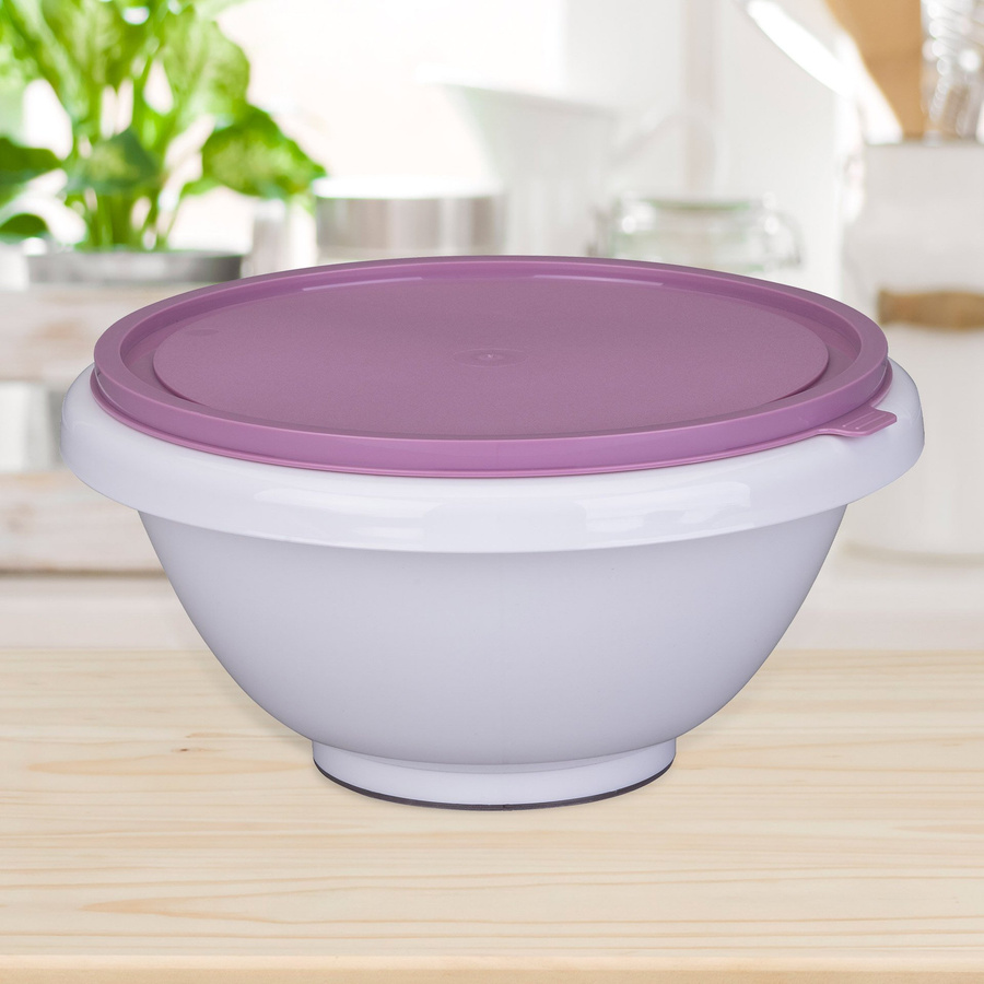 Zenker Rührschüssel Sweet Sensation mit Deckel und rutschfester Basis, Weiß-Pink, 4,5 l - Bild 2