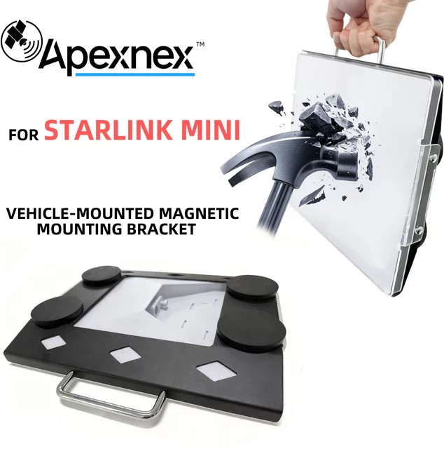 Starlink Mini Magnetisches Montageset mit PC-Platine in Schwarz für Wohnmobile, Transporter, Boote und LKWs mit 360 Grad Halterung - Bild 1