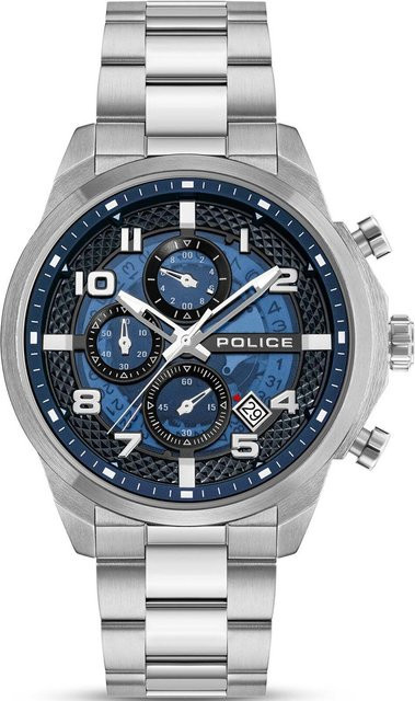 Police Herrenuhr Soul, Quarz, Edelstahl, Blau, 44 mm, 5 ATM - Bild 1