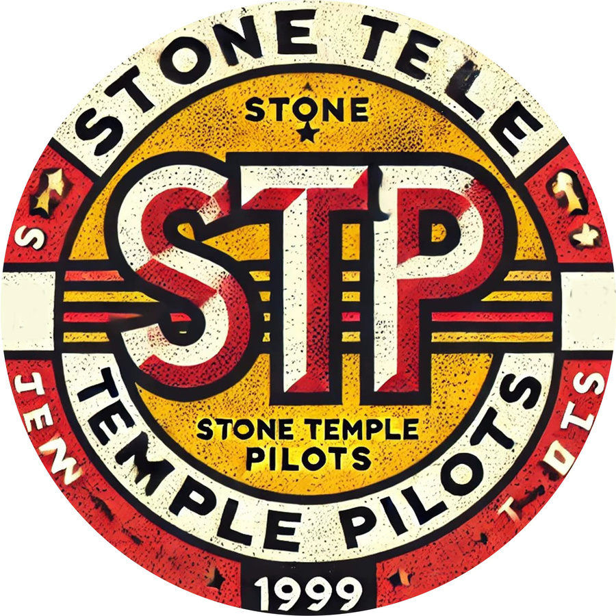 Rundes Metallschild Stone Temple Pilots Vintage Wandkunst von Potdemiel, Durchmesser: 20,3 cm, Mehrfarbig - Bild 3