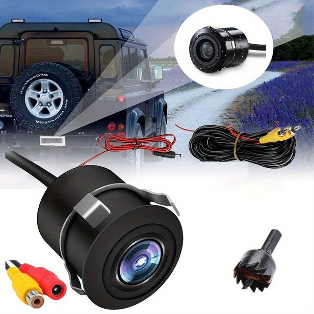Bileeko Auto-Rückfahrkamera in Schwarz mit 480P HD, Nachtsicht und Weitwinkel zur Unterputzmontage für 12V Fahrzeuge - Bild 1