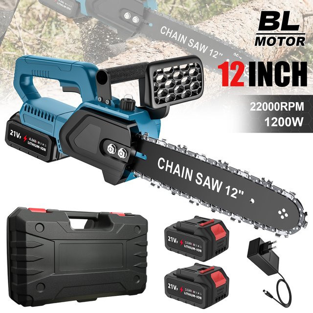 Makita 1500W Bürstenlose Akku-Elektrokettensäge 12 Zoll, Blau, kompatibel mit Makita LXT 21V Akku - Bild 1