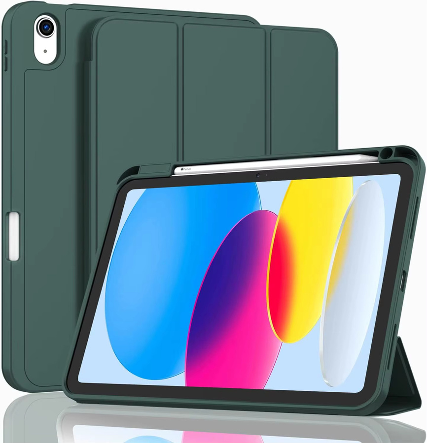 Apple iPad 10. Generation Hülle mit Stifthalter und Smart Cover, TPU-Rückseite, Blau und Grün - Bild 2