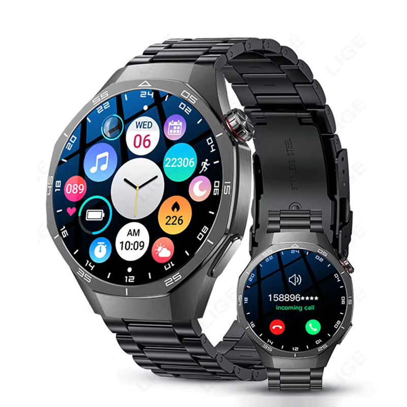 LIGE Smartwatch für Herren in Schwarz mit HD-Bildschirm, EKG-Funktion, Herzfrequenzmessung und Bluetooth-Anruffunktion, wasserdicht - Bild 7