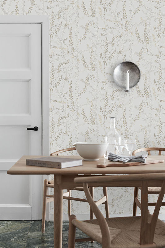 Borås Tapeter Wallpaper Bladranker 1785 Blattranker-Tapete in Cream im skandinavischen Floral-Design aus Vlies - Bild 2