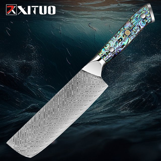 Xituo Nakiri Kochmesser aus Damast-Stahl mit High Carbon Super Stahl in Multicolour - Bild 1