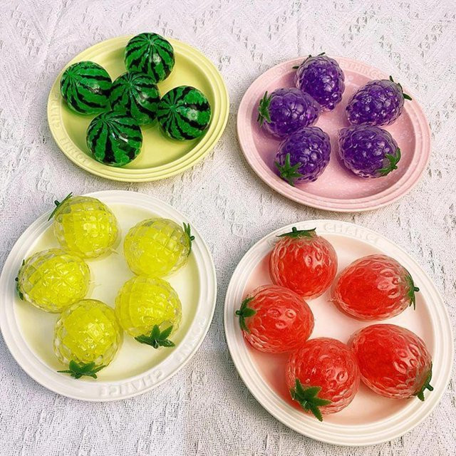 Frucht-Squishy Stressbälle, Erdbeere Wassermelone, Knetbälle, Fidget Spielzeug - Bild 1
