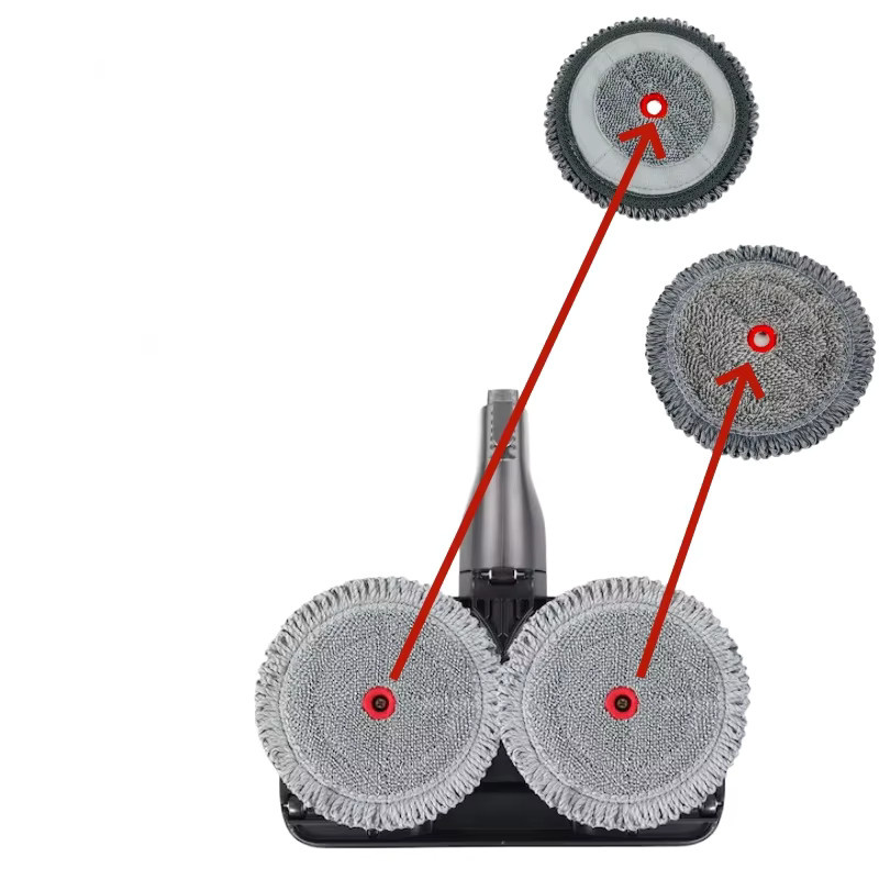 Waschbare Mikrofaser-Wischpads für LG CordZero A9 A9+ M9 Staubsauger, Ersatz-Reinigungstücher, Rot und Grau - Bild 1