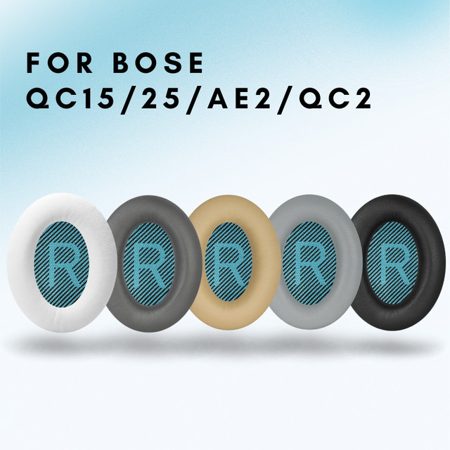 Ersatz-Ohrpolster aus High Protein Material für Bose QuietComfort QC2 QC15 QC25 QC35 AE2 AE2i AE2w SoundTrue SoundLink Kopfhörer in Schwarz - Bild 1