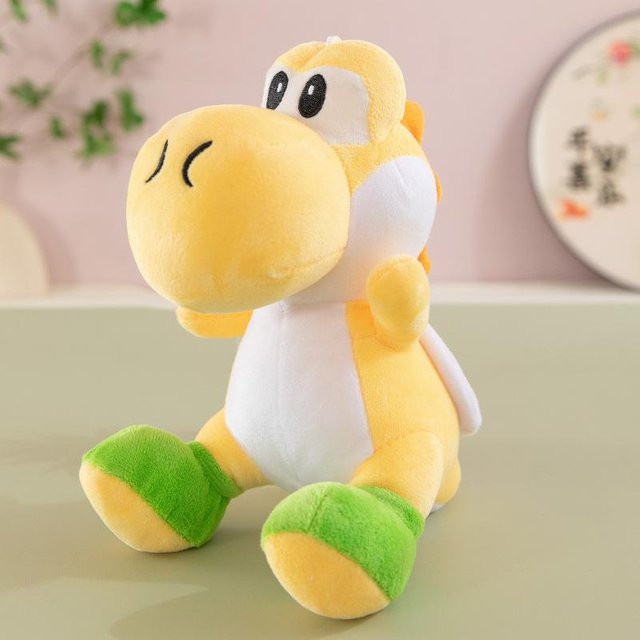 Bai Fen Bai Yoshi Mario Dinosaurier Plüschpuppe grün gelb - Bild 1