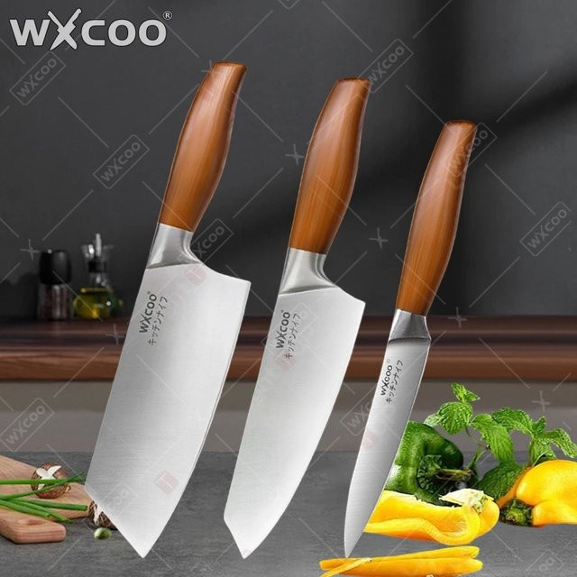 WXCOO Santoku Allzweckmesser aus Edelstahl in Silber mit Holzgriff - Bild 1