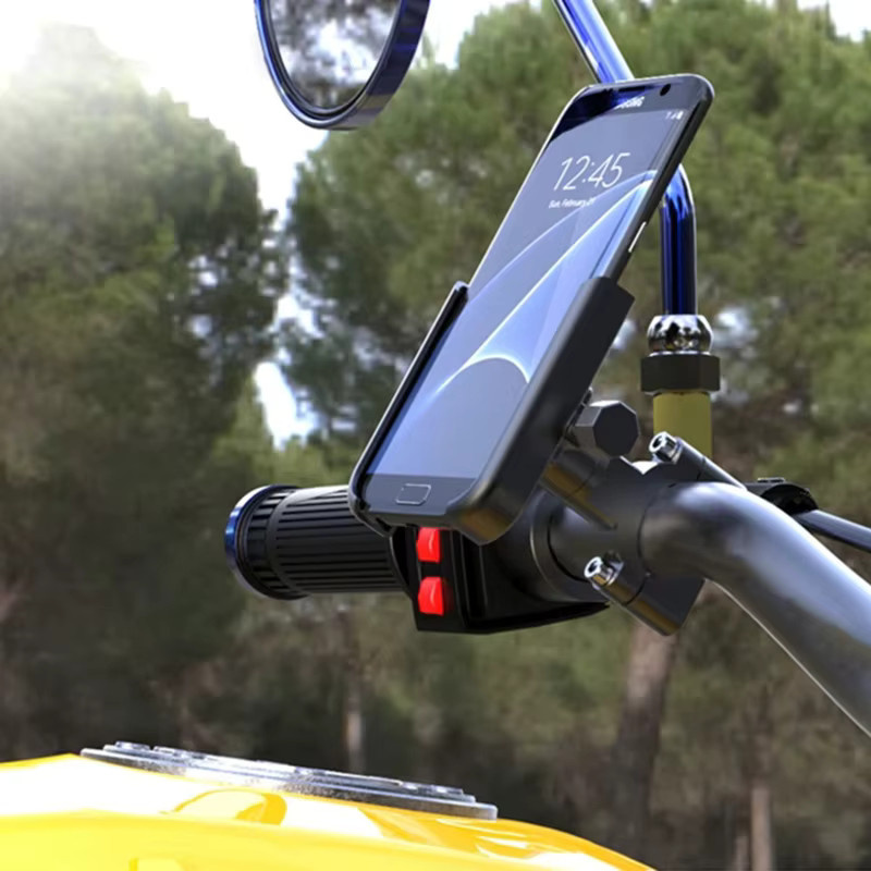 Motorrad und Fahrrad Handyhalterung als GPS-Halterung für Lenker oder Rückspiegel, kompatibel mit Xiaomi und iPhone, in Schwarz oder Silber - Bild 3