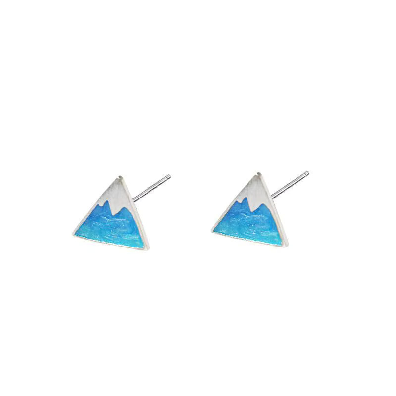 GaGa-Duck Ohrringe, 925 Silber, blau, dreieckig, Damen - Bild 4