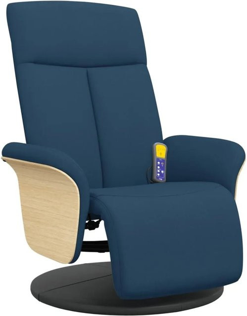 vidaXL Massagesessel mit Fußteil in Blau aus Stoff - Bild 1