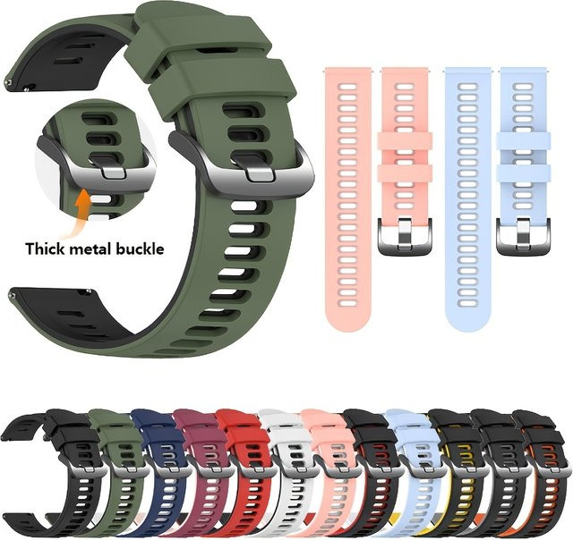 Silikonarmband für Samsung Galaxy Watch 4, Galaxy 3 und Gear S2 S3 Sportarmband, Breite: 20 mm oder 22 mm - Bild 1