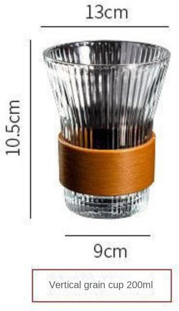 Gläserne Kaffeetasse im japanischen Stil mit Becherhülle und Streifenmuster, Grau, 200 ml - Bild 1