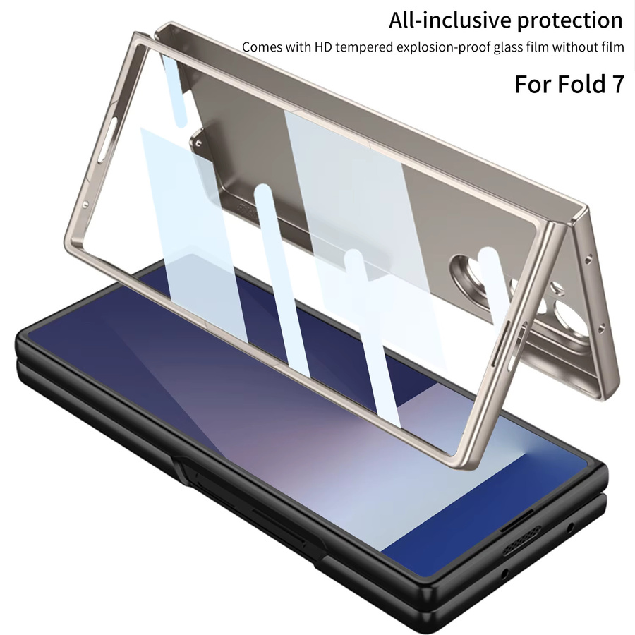 Stoßfeste Panzer-Schutzhülle für Samsung Galaxy Z Fold 7 mit Displayschutzfolie in Blau - Bild 2