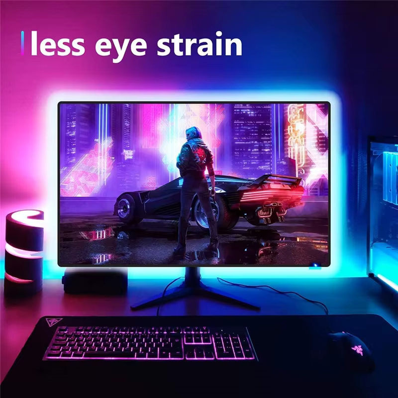 Acosh Neon RGB LED-Hintergrundbeleuchtung für TV, wasserdichter USB LED-Streifen mit Fernbedienung, Multicolour, 5V - Bild 3