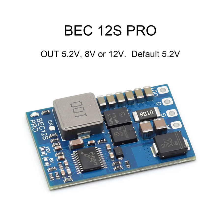 XAERO BEC12S PRO Einstellbarer BEC Spannungsregler für RC-Modelle mit TVS-Schutz, 9-55V auf 5V/8V/12V, 5A - Bild 2