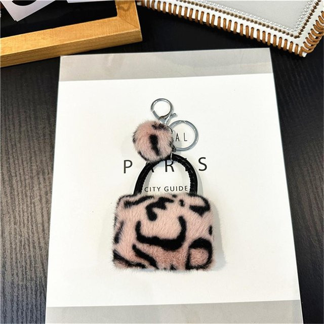 Rd lala Schlüsselanhänger, Leopardenmuster, Plüsch, Unisex - Bild 1
