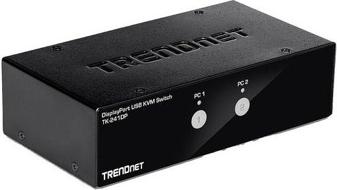 TRENDnet TK 241DP KVM-Audio-USB-Switch in Schwarz mit 2 x KVM-Audio-USB Anschlüssen - Bild 1