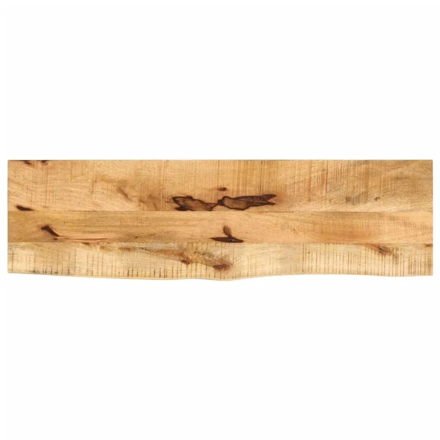 vidaXL Tischplatte aus Massivholz Mangoholz mit Baumkante, Braun, B/T/H: 110 x 40 x 3,8 cm - Bild 2