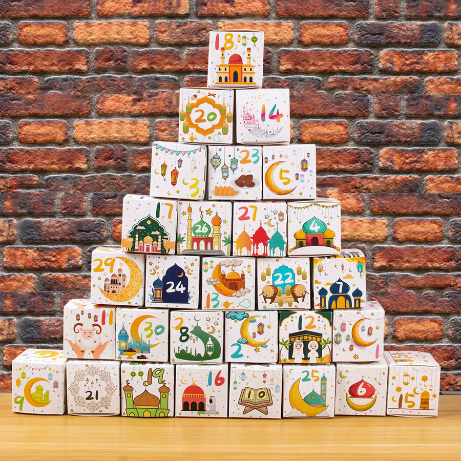 30 Stück Ramadan Countdown Papier Geschenkboxen von joy-enlife als Adventskalender für Süßigkeiten und Cookies in Multicolour zur Dekoration - Bild 2