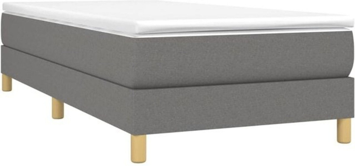 vidaxl Boxspringbett mit Matratze in Grau aus Stoff, B/T/H: 200 x 100 x 25 cm - Bild 1