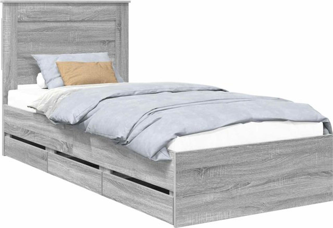 Modernes Funktionsbett vidaXL aus Holzwerkstoff in Grau, B/H: 75 x 190 cm - Bild 1