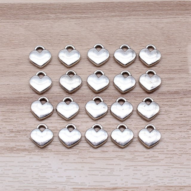 IFOCUS Herz-Charms, Zinklegierung, Silber, Unisex - Bild 1