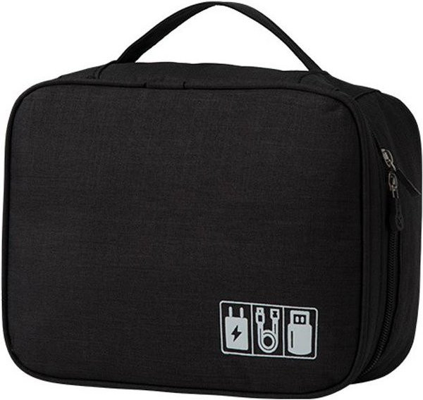 Elestagequipment Kabel-Organizer-Tasche aus wasserdichtem Oxford-Material in Schwarz - Bild 1