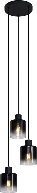 QAZQA Moderne Pendelleuchte Dame in Schwarz mit 3-flammigem Rauchglas - Bild 1