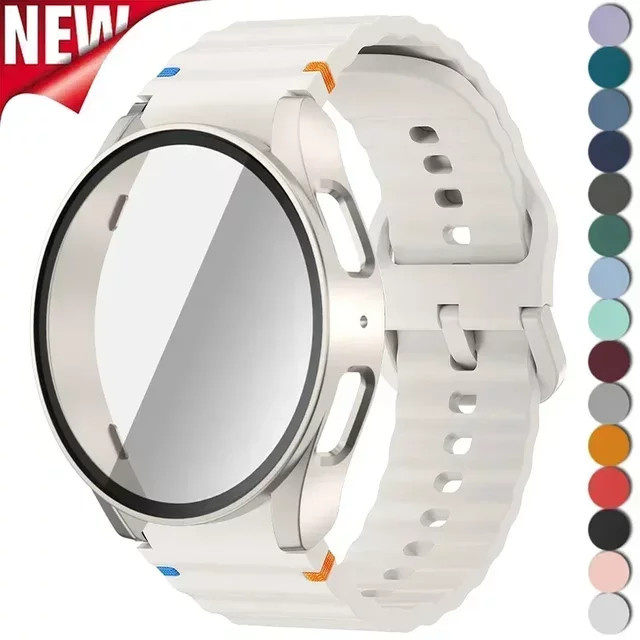 CAOWTAN Uhrenzubehör, Silikonband, Gehäuse und Schutzabdeckung, Samsung Galaxy Watch 7 40 mm 44 mm, Unisex - Bild 1